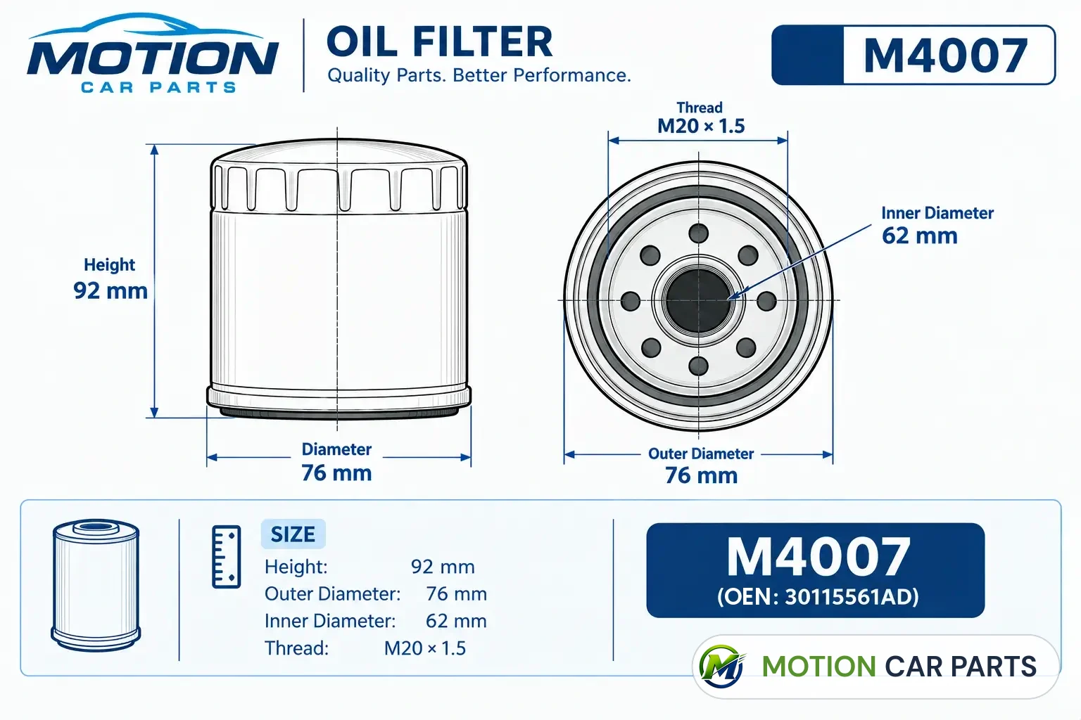 Motion oil filter M4007