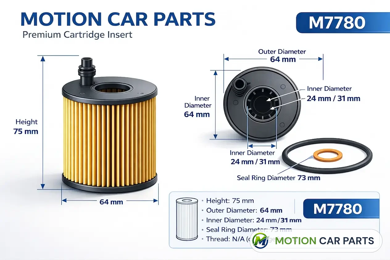 Motion oil filter size drawing