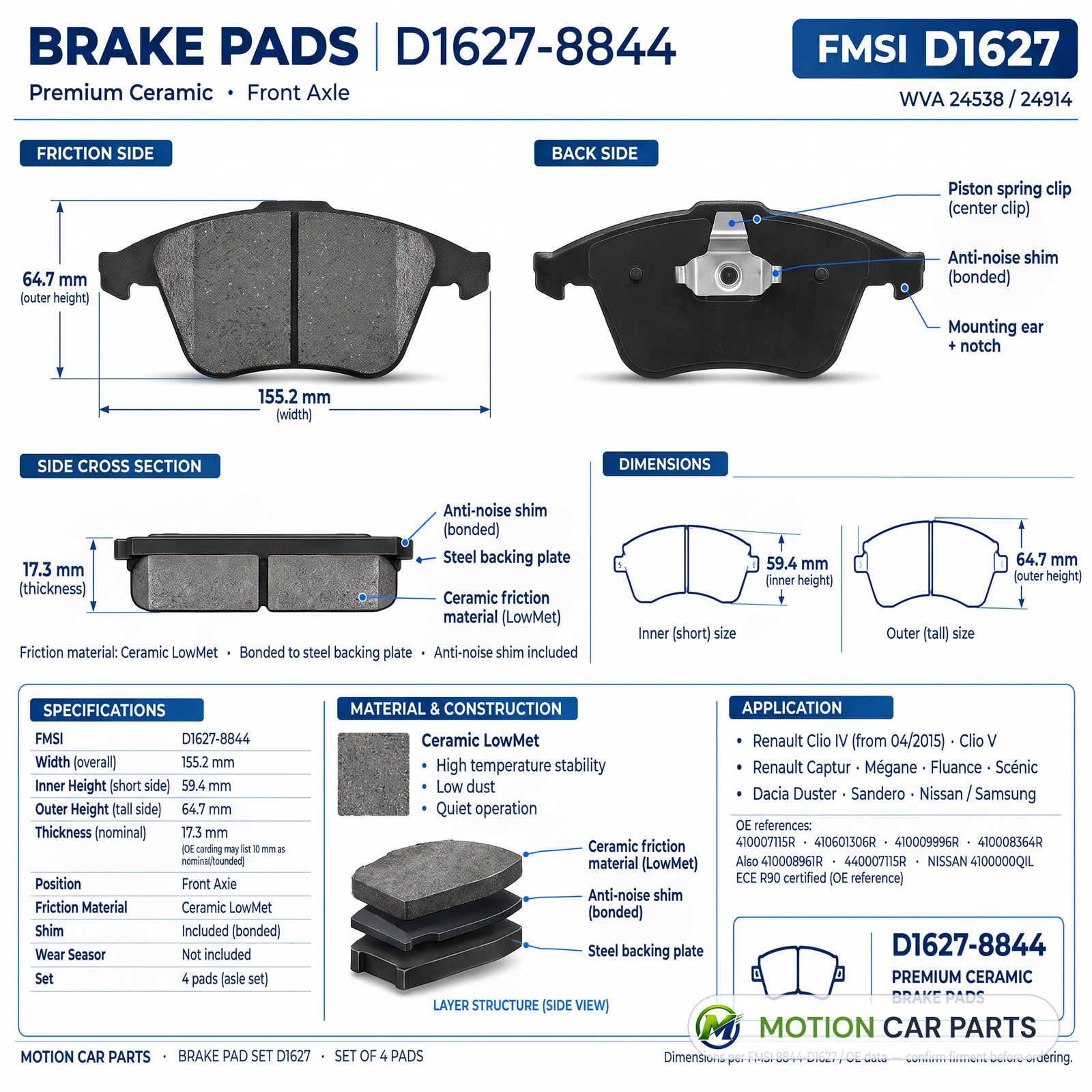 Motion brake pads MBP 8660