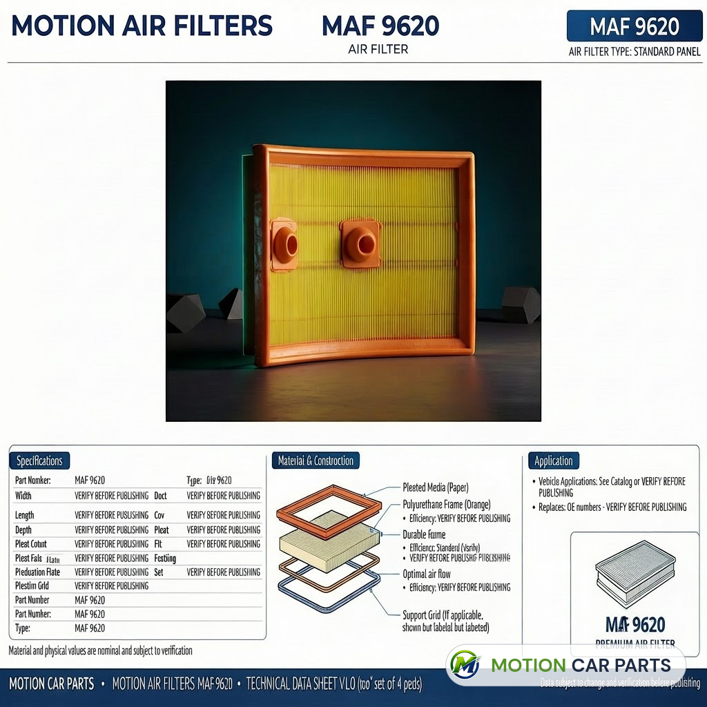 Motion air filter MAF 9620
